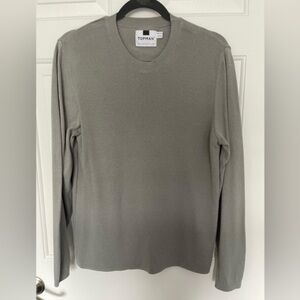 Topman Men's Crewneck Sweater in Light Gray D-56